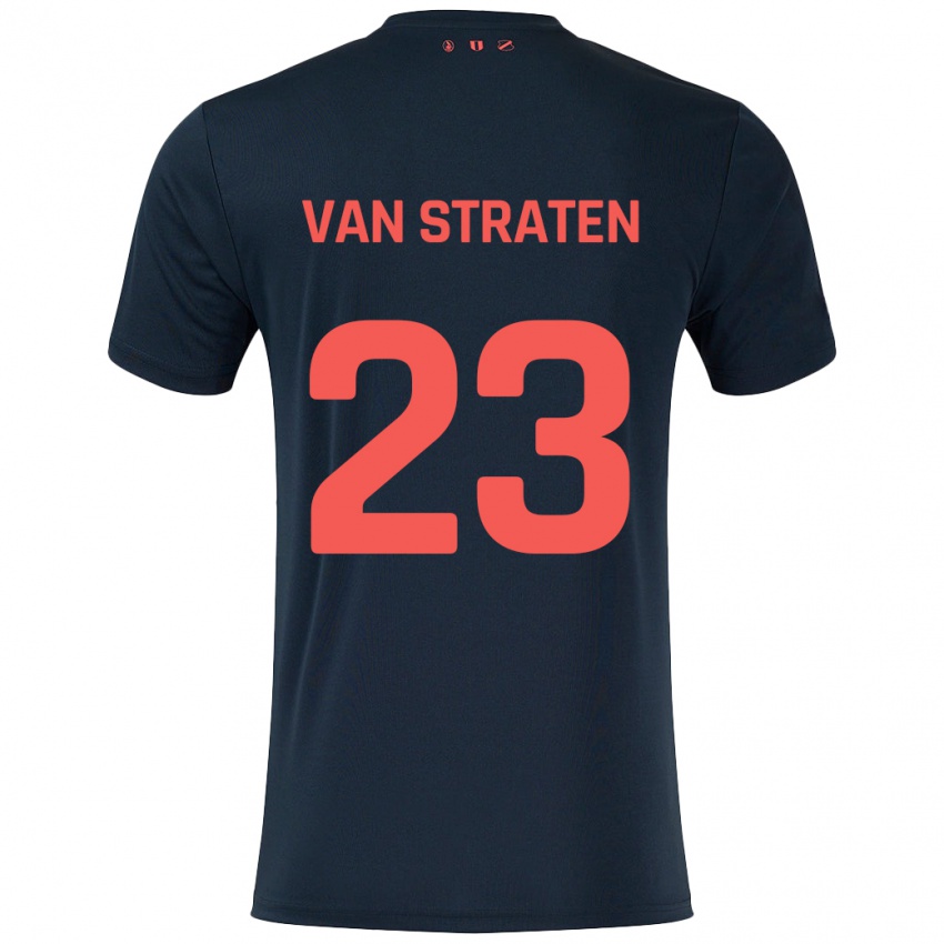 Herren Dieke Van Straten #23 Schwarz Rot Auswärtstrikot Trikot 2024/25 T-Shirt Schweiz