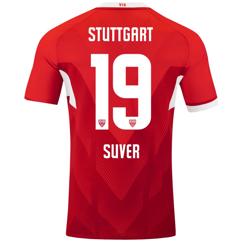 Herren Jakov Suver #19 Rot Weiß Auswärtstrikot Trikot 2024/25 T-Shirt Schweiz