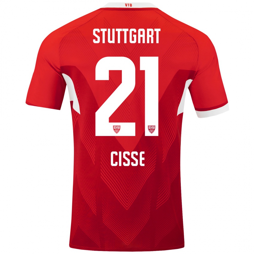 Herren Moussa Cissé #21 Rot Weiß Auswärtstrikot Trikot 2024/25 T-Shirt Schweiz