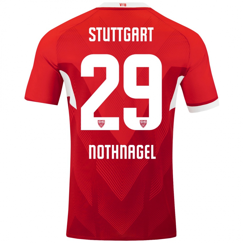 Herren Dominik Nothnagel #29 Rot Weiß Auswärtstrikot Trikot 2024/25 T-Shirt Schweiz