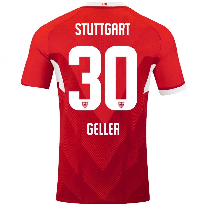 Herren Robert Geller #30 Rot Weiß Auswärtstrikot Trikot 2024/25 T-Shirt Schweiz