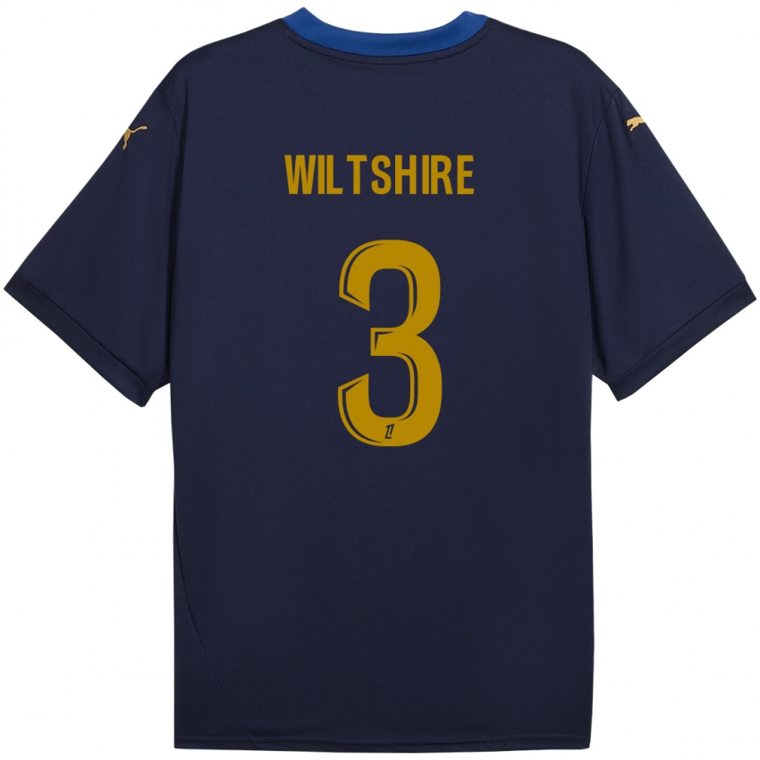 Herren Tiernny Wiltshire #3 Marineblau Gold Auswärtstrikot Trikot 2024/25 T-Shirt Schweiz