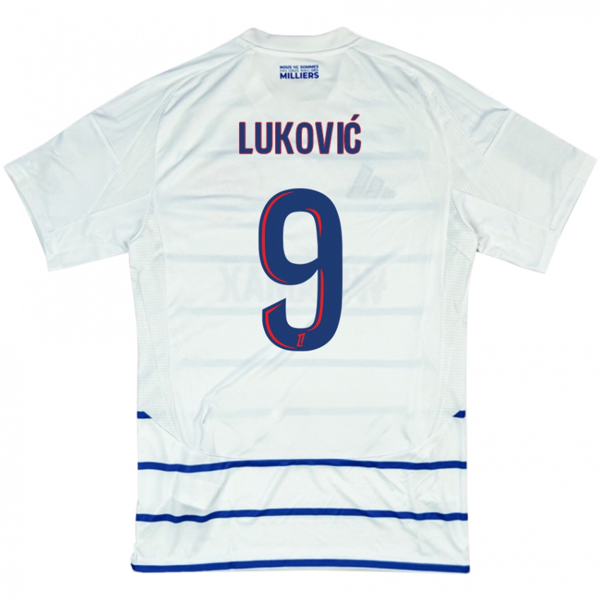 Herren Milos Lukovic #9 Weiß Blau Auswärtstrikot Trikot 2024/25 T-Shirt Schweiz