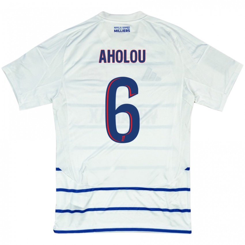 Herren Jean-Eudes Aholou #6 Weiß Blau Auswärtstrikot Trikot 2024/25 T-Shirt Schweiz