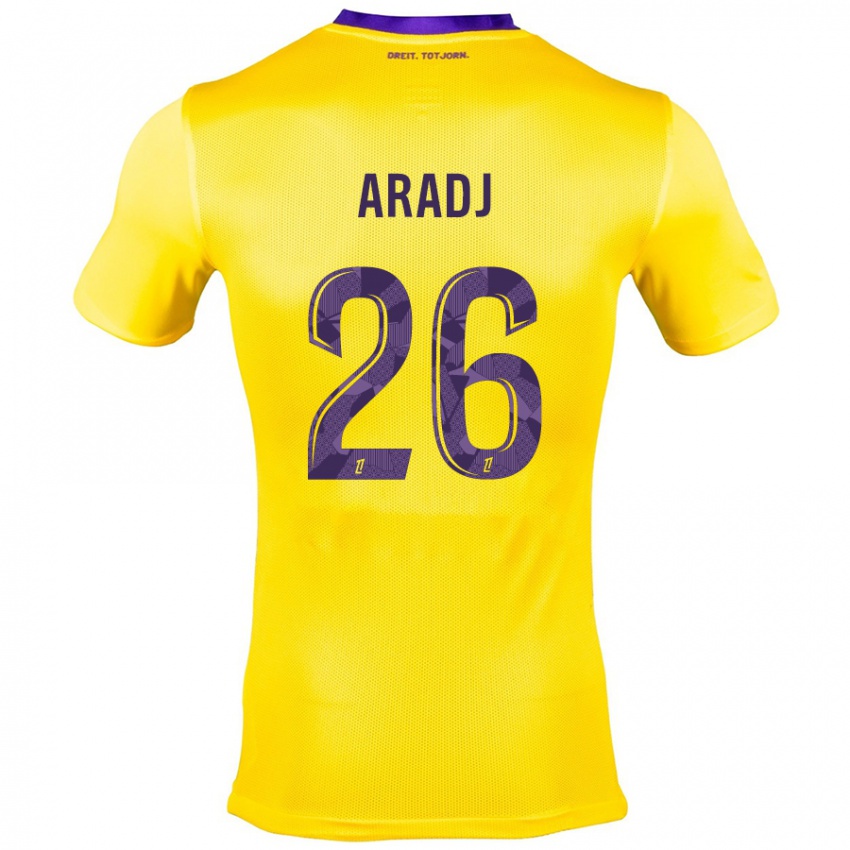 Homme Maillot Ylies Aradj #26 Jaune Violet Tenues Extérieur 2024/25 T-Shirt Suisse