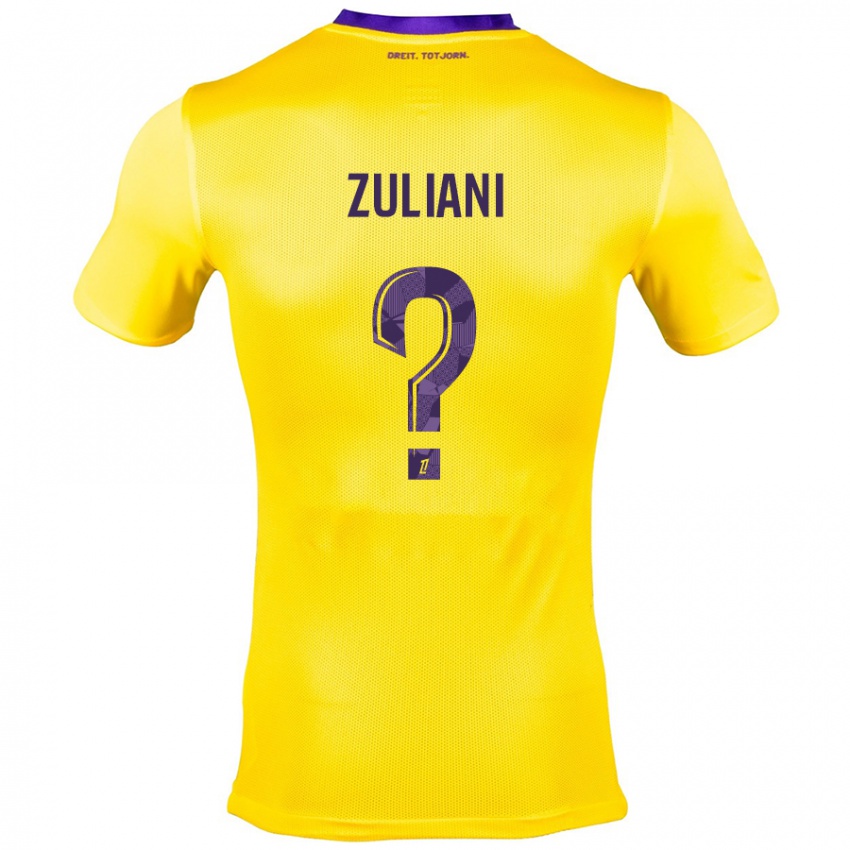 Homme Maillot Edhy Zuliani #0 Jaune Violet Tenues Extérieur 2024/25 T-Shirt Suisse