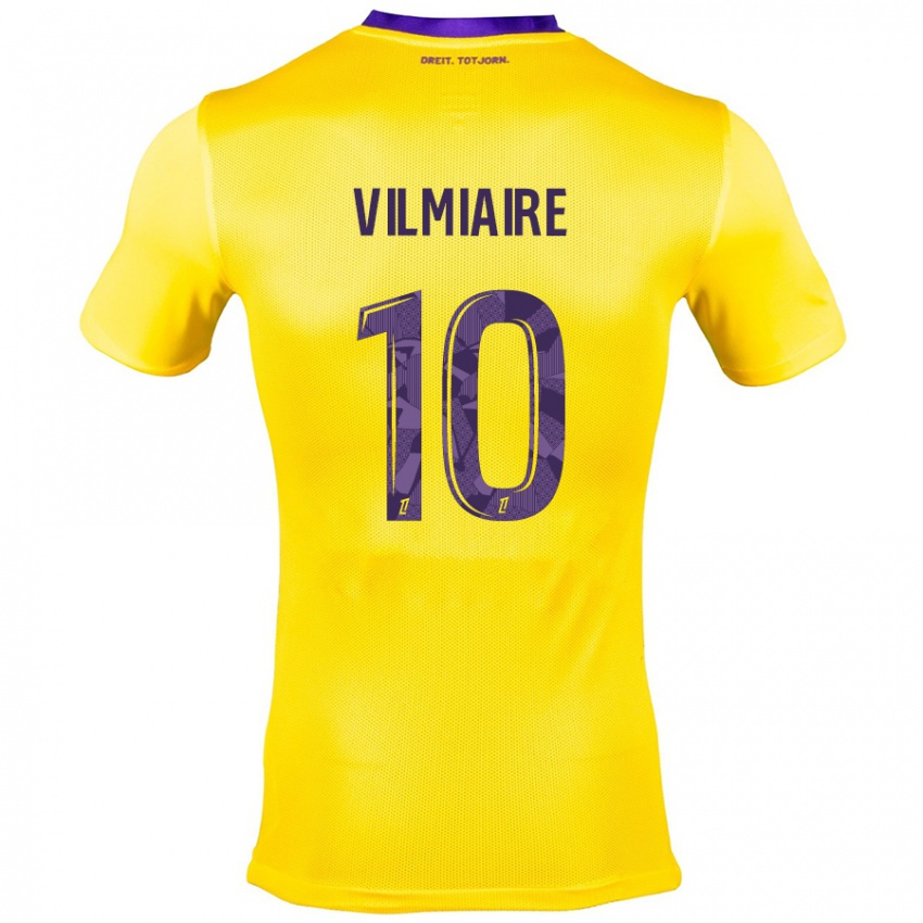 Homme Maillot Kelly Vilmiaire #10 Jaune Violet Tenues Extérieur 2024/25 T-Shirt Suisse