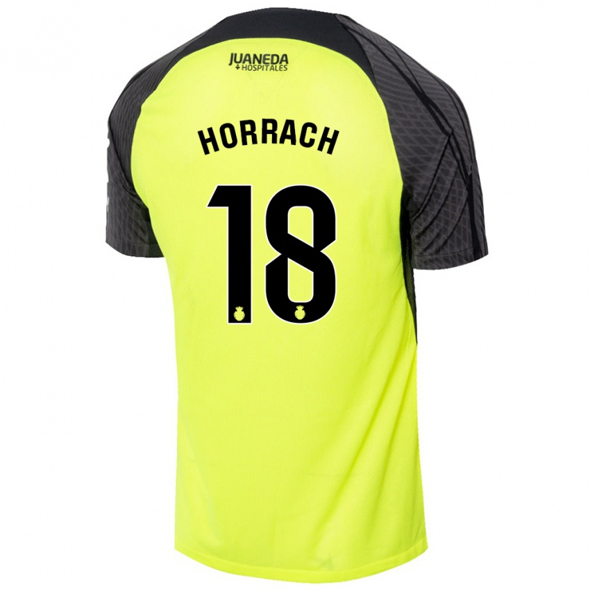 Homme Maillot Barto Horrach #18 Vert Fluo Noir Tenues Extérieur 2024/25 T-Shirt Suisse