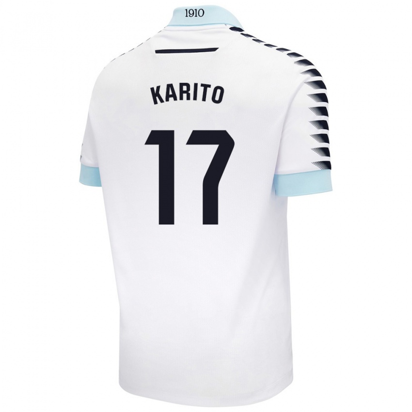 Herren Carolina De Los Santos Mellado #17 Weiß Blau Auswärtstrikot Trikot 2024/25 T-Shirt Schweiz