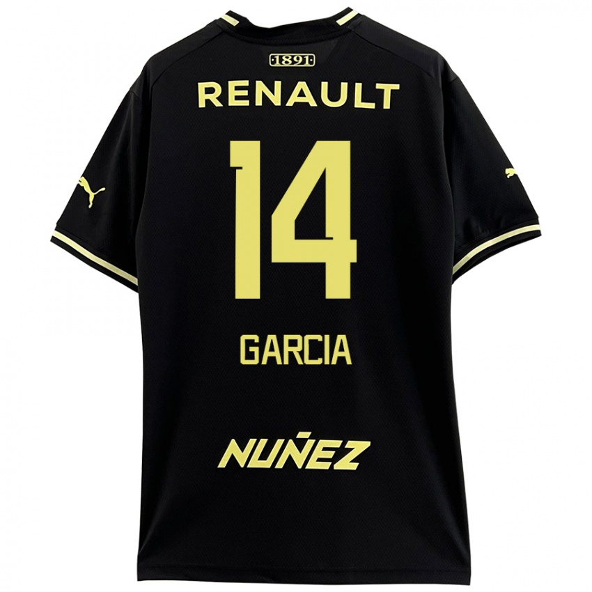 Homme Maillot Damián García #14 Noir Jaune Tenues Extérieur 2024/25 T-Shirt Suisse