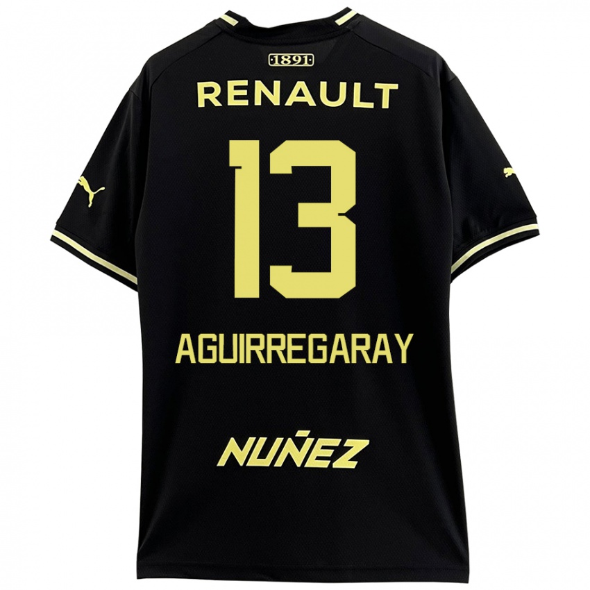 Homme Maillot Matías Aguirregaray #13 Noir Jaune Tenues Extérieur 2024/25 T-Shirt Suisse