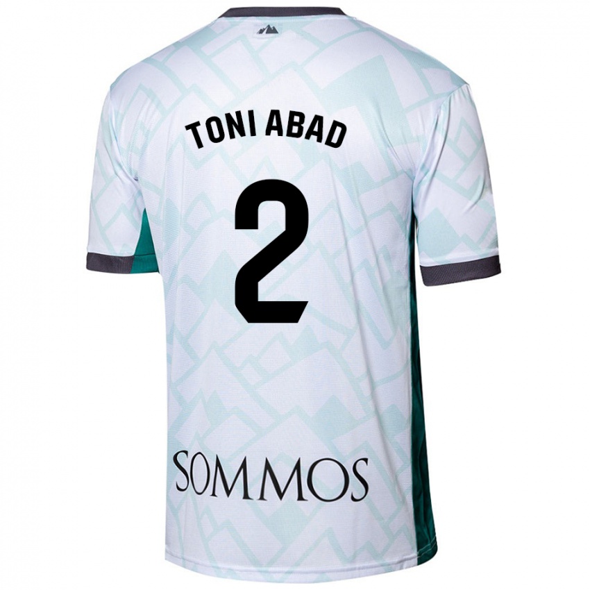 Homme Maillot Toni Abad #2 Blanc Vert Tenues Extérieur 2024/25 T-Shirt Suisse