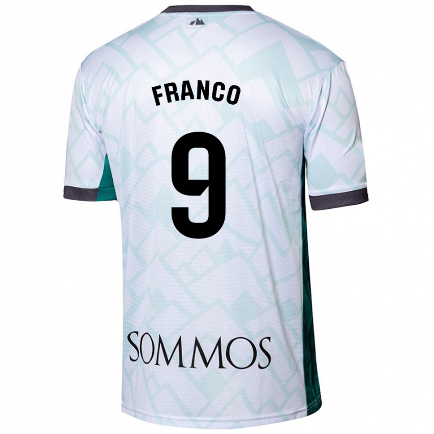 Homme Maillot Santi Franco #9 Blanc Vert Tenues Extérieur 2024/25 T-Shirt Suisse