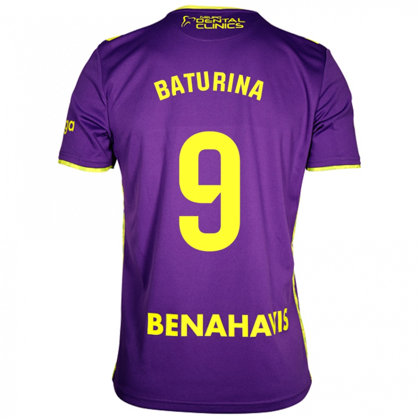 Homme Maillot Roko Baturina #9 Violet Jaune Tenues Extérieur 2024/25 T-Shirt Suisse