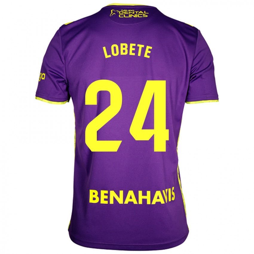 Homme Maillot Julen Lobete #24 Violet Jaune Tenues Extérieur 2024/25 T-Shirt Suisse