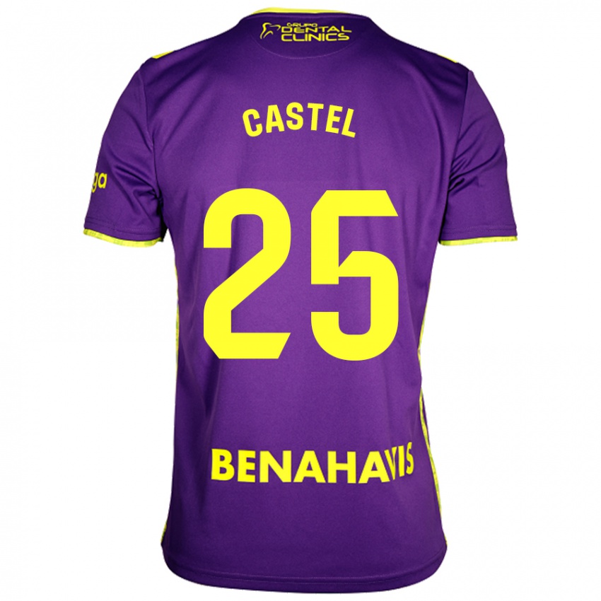 Homme Maillot Sergio Castel #25 Violet Jaune Tenues Extérieur 2024/25 T-Shirt Suisse