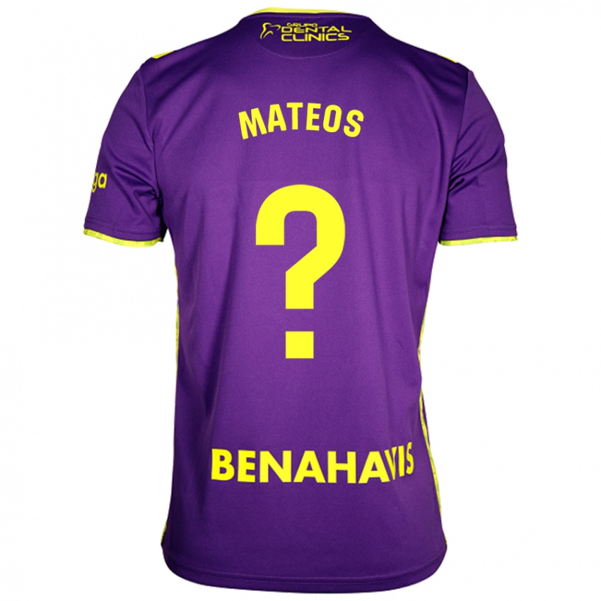 Homme Maillot Álex Mateos #0 Violet Jaune Tenues Extérieur 2024/25 T-Shirt Suisse