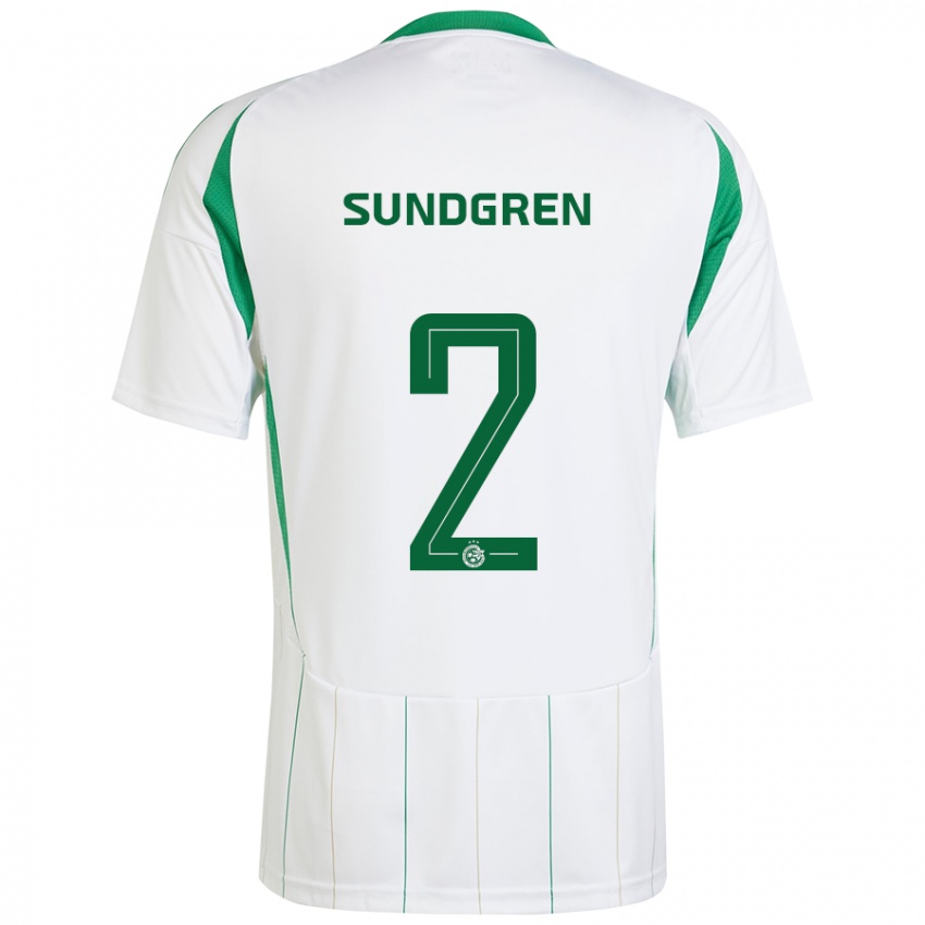 Herren Daniel Sundgren #2 Weiß Grün Auswärtstrikot Trikot 2024/25 T-Shirt Schweiz