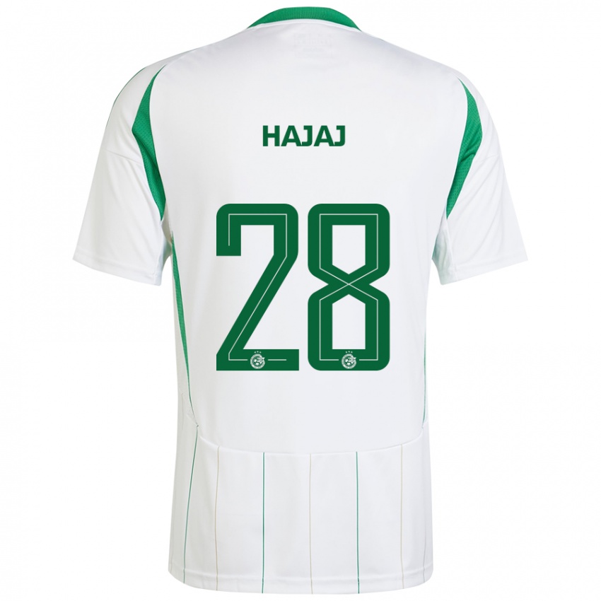 Herren Ilay Hajaj #28 Weiß Grün Auswärtstrikot Trikot 2024/25 T-Shirt Schweiz