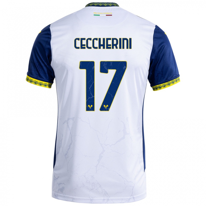 Herren Federico Ceccherini #17 Weiß Blau Auswärtstrikot Trikot 2024/25 T-Shirt Schweiz