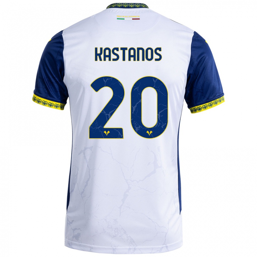 Herren Grigoris Kastanos #20 Weiß Blau Auswärtstrikot Trikot 2024/25 T-Shirt Schweiz