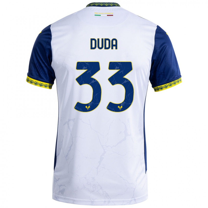 Herren Ondrej Duda #33 Weiß Blau Auswärtstrikot Trikot 2024/25 T-Shirt Schweiz