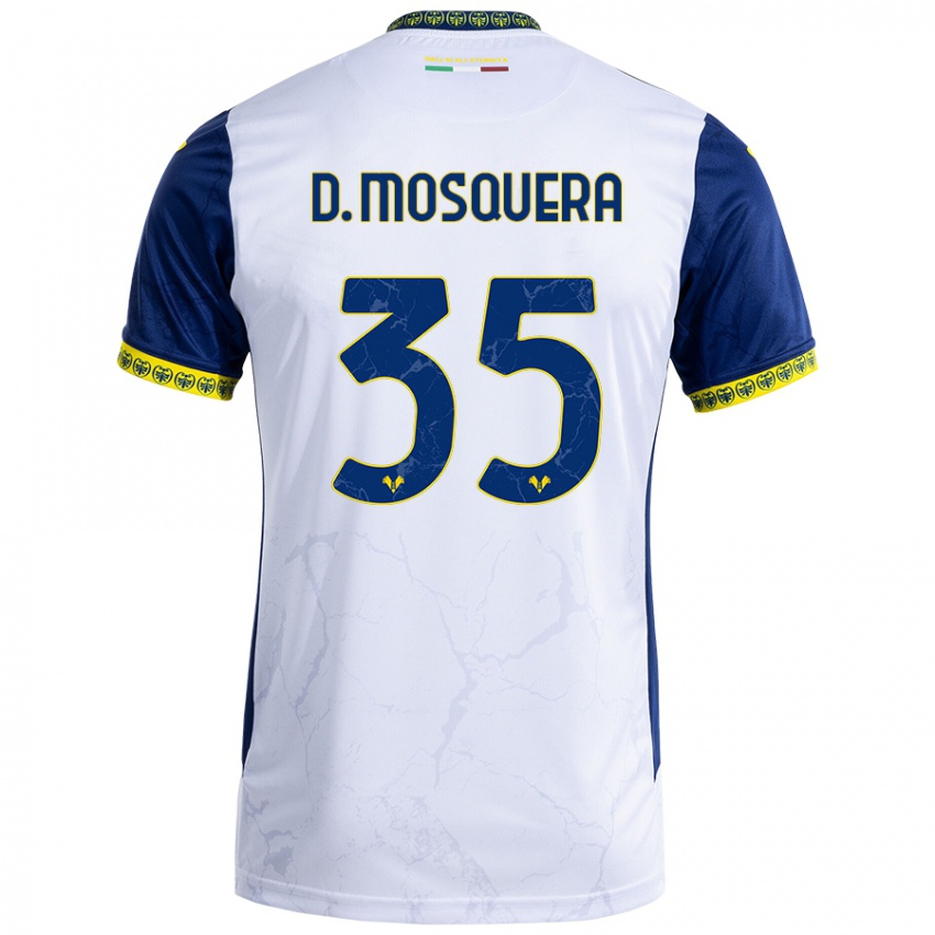 Herren Daniel Mosquera #35 Weiß Blau Auswärtstrikot Trikot 2024/25 T-Shirt Schweiz