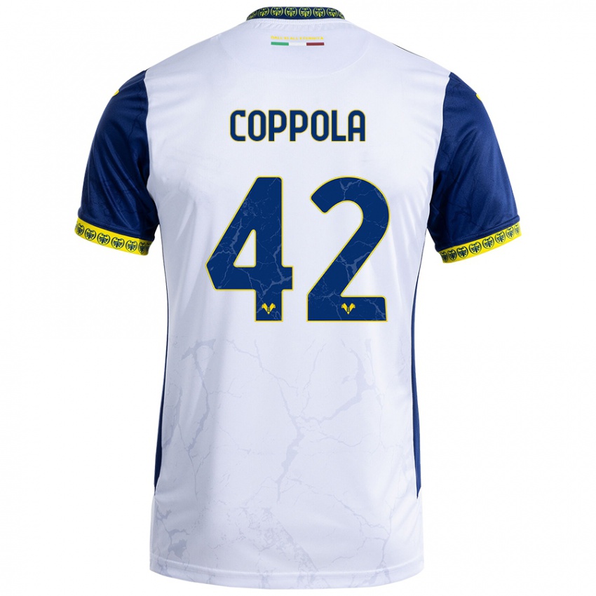 Herren Diego Coppola #42 Weiß Blau Auswärtstrikot Trikot 2024/25 T-Shirt Schweiz