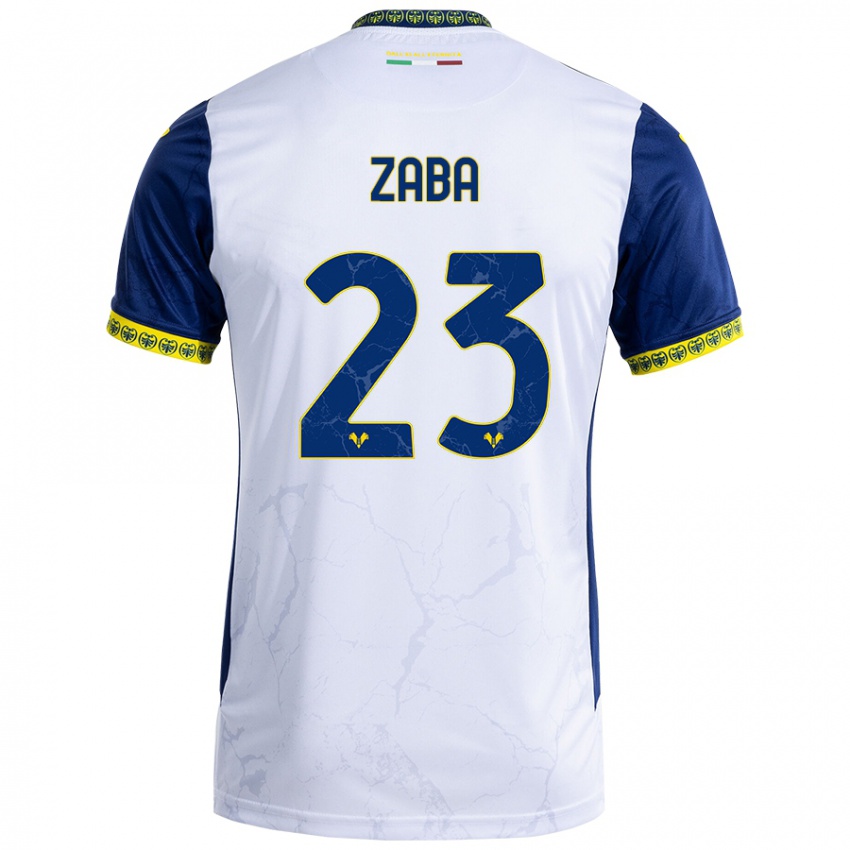 Herren Nelson Zaba #23 Weiß Blau Auswärtstrikot Trikot 2024/25 T-Shirt Schweiz