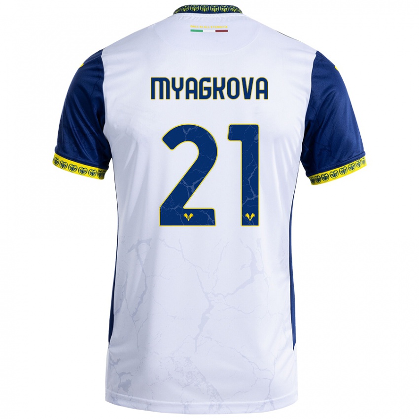 Herren Alina Myagkova #21 Weiß Blau Auswärtstrikot Trikot 2024/25 T-Shirt Schweiz