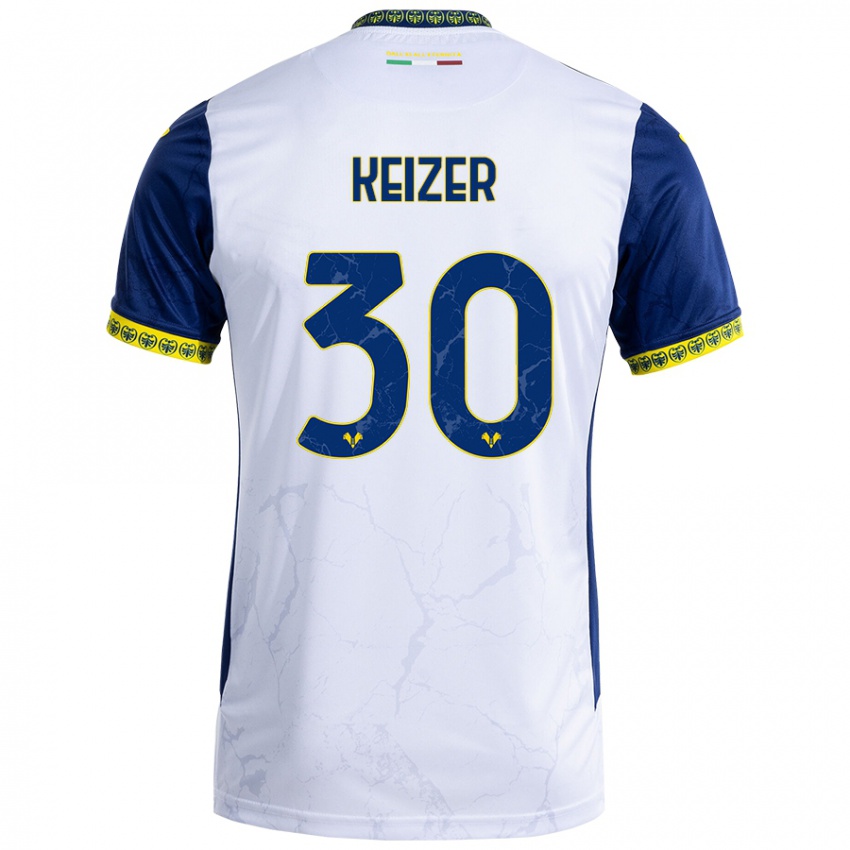 Herren Fanny Keizer #30 Weiß Blau Auswärtstrikot Trikot 2024/25 T-Shirt Schweiz