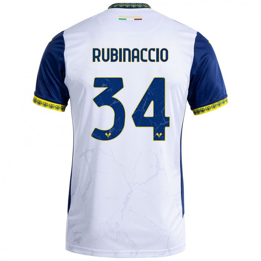 Herren Nikol Rubinaccio #34 Weiß Blau Auswärtstrikot Trikot 2024/25 T-Shirt Schweiz