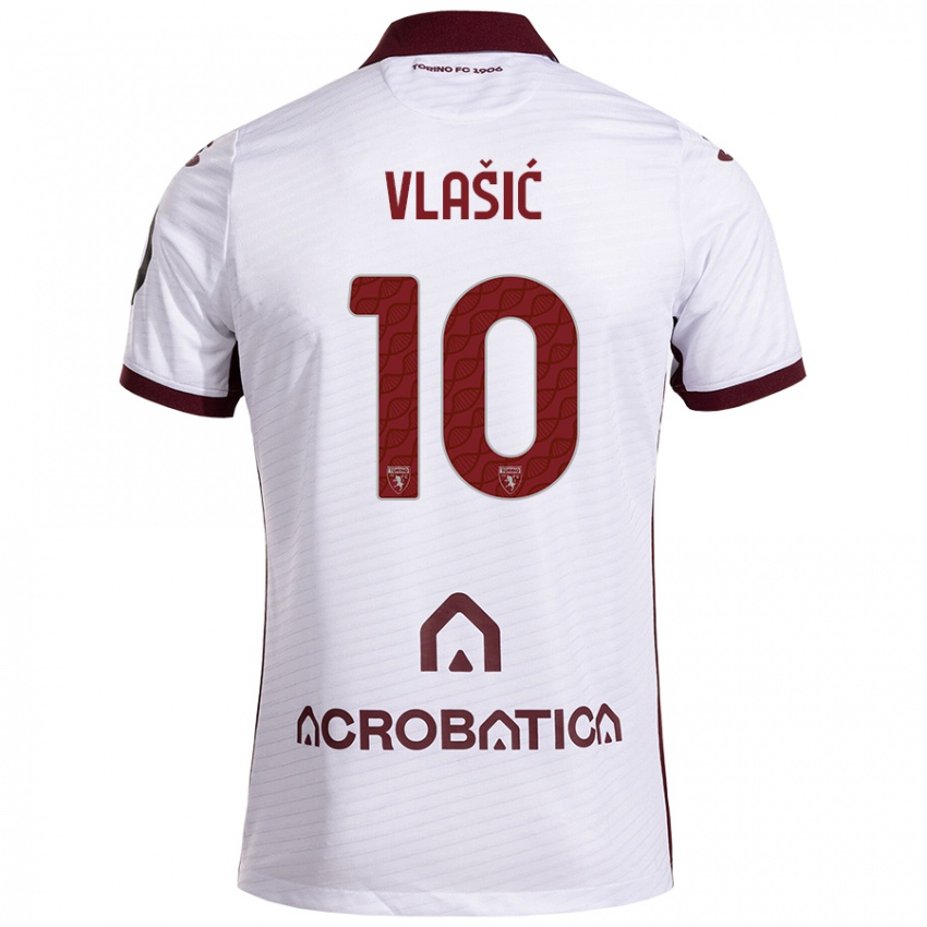 Homme Maillot Nikola Vlašić #10 Blanc Marron Tenues Extérieur 2024/25 T-Shirt Suisse