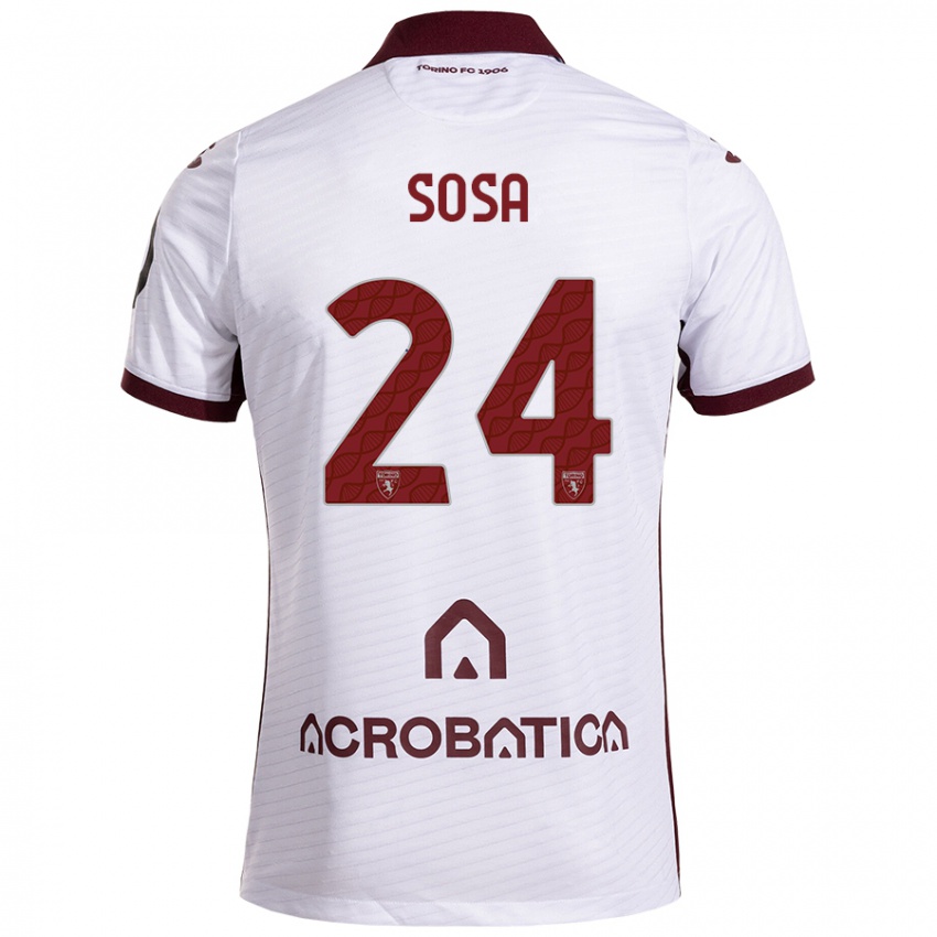 Herren Borna Sosa #24 Weiß Kastanienbraun Auswärtstrikot Trikot 2024/25 T-Shirt Schweiz