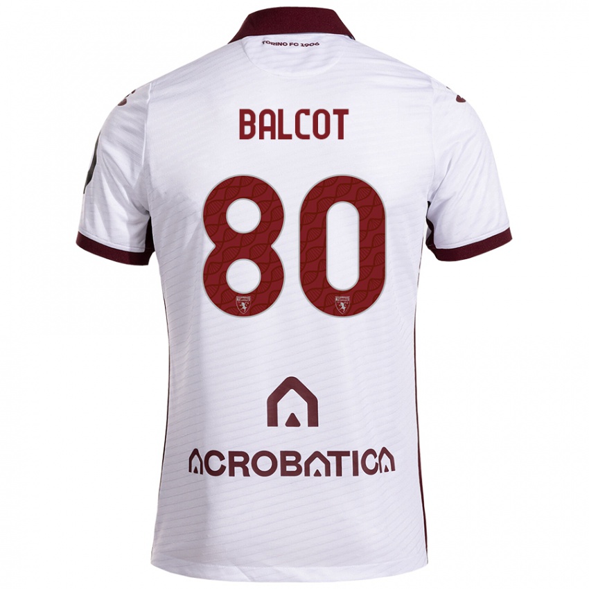 Homme Maillot Côme Bianay Balcot #80 Blanc Marron Tenues Extérieur 2024/25 T-Shirt Suisse