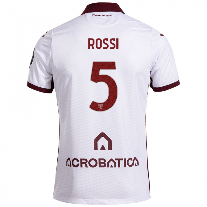 Herren Simone Rossi #5 Weiß Kastanienbraun Auswärtstrikot Trikot 2024/25 T-Shirt Schweiz