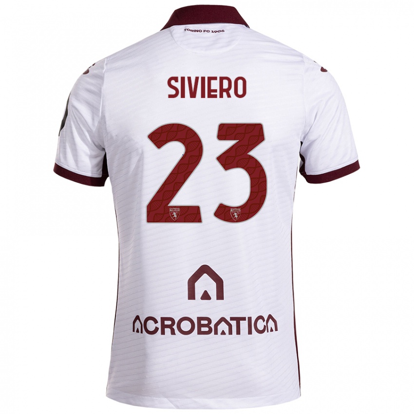 Herren Lapo Siviero #23 Weiß Kastanienbraun Auswärtstrikot Trikot 2024/25 T-Shirt Schweiz