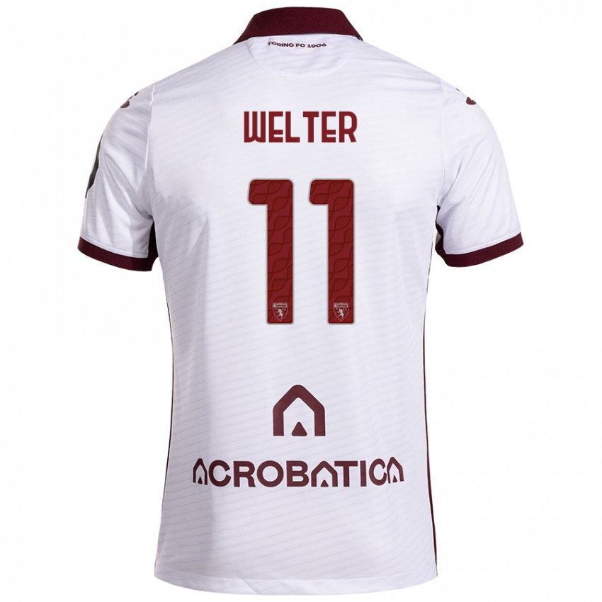 Herren Francesca Welter #11 Weiß Kastanienbraun Auswärtstrikot Trikot 2024/25 T-Shirt Schweiz