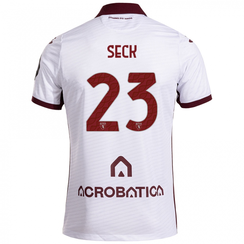 Herren Demba Seck #23 Weiß Kastanienbraun Auswärtstrikot Trikot 2024/25 T-Shirt Schweiz