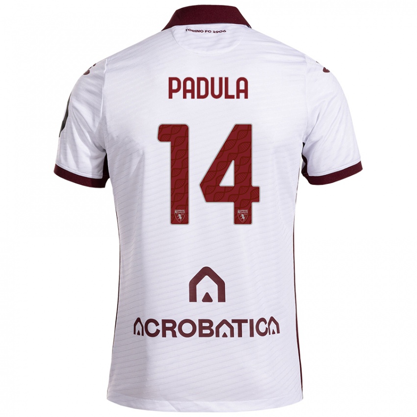 Herren Cristian Padula #14 Weiß Kastanienbraun Auswärtstrikot Trikot 2024/25 T-Shirt Schweiz