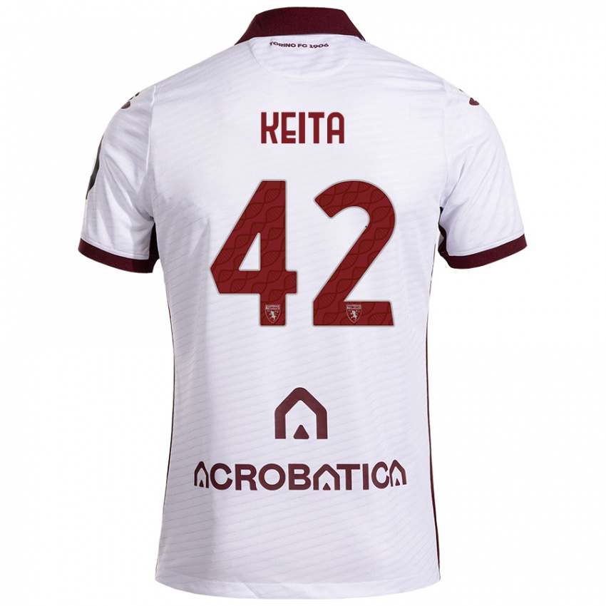 Herren Karamoko Keita #42 Weiß Kastanienbraun Auswärtstrikot Trikot 2024/25 T-Shirt Schweiz