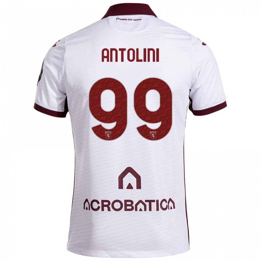 Herren Jacopo Antolini #99 Weiß Kastanienbraun Auswärtstrikot Trikot 2024/25 T-Shirt Schweiz