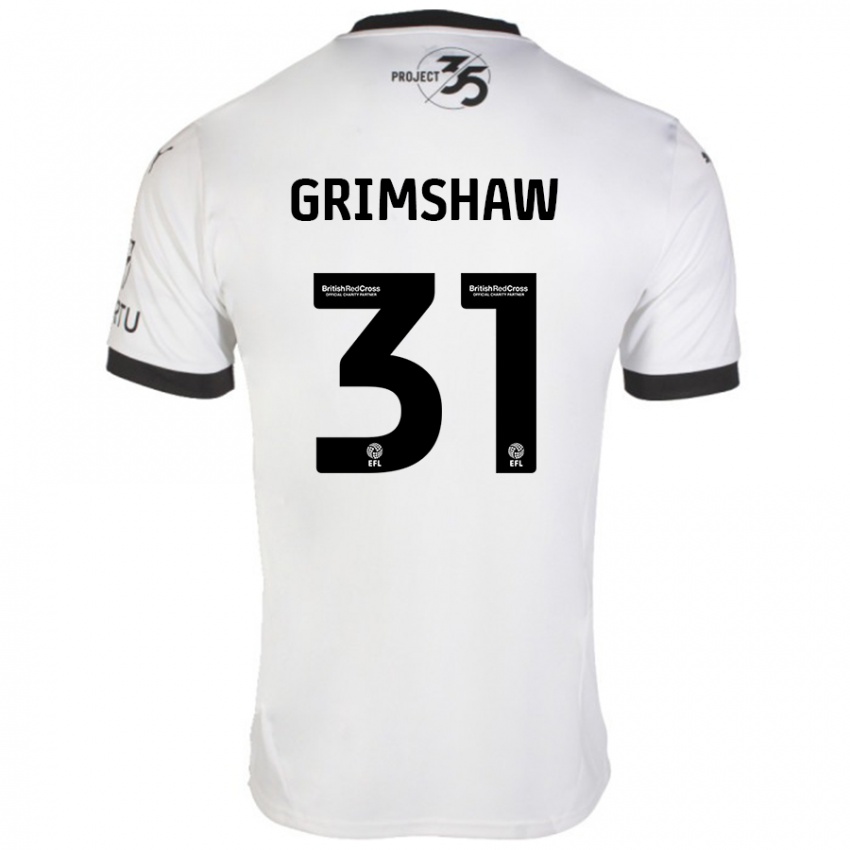 Herren Daniel Grimshaw #31 Weiß Schwarz Auswärtstrikot Trikot 2024/25 T-Shirt Schweiz