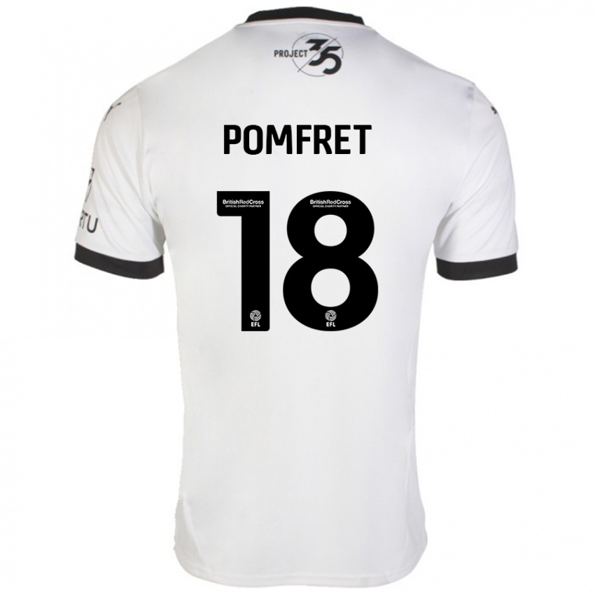 Herren Taya Pomfret #18 Weiß Schwarz Auswärtstrikot Trikot 2024/25 T-Shirt Schweiz