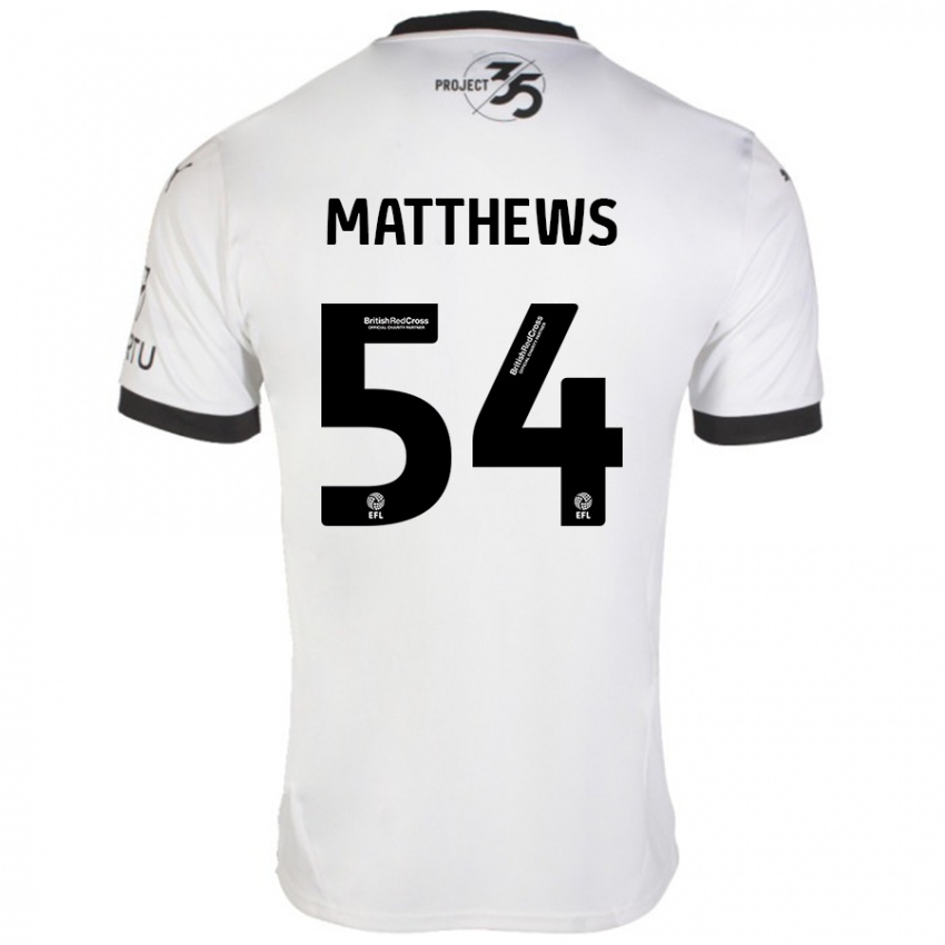 Herren Jack Matthews #54 Weiß Schwarz Auswärtstrikot Trikot 2024/25 T-Shirt Schweiz