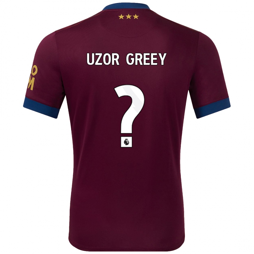 Homme Maillot Chuks Uzor-Greey #0 Marron Tenues Extérieur 2024/25 T-Shirt Suisse