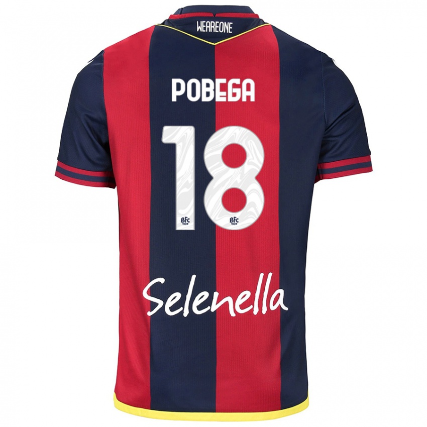 Damen Tommaso Pobega #18 Rot Königsblau Heimtrikot Trikot 2024/25 T-Shirt Schweiz