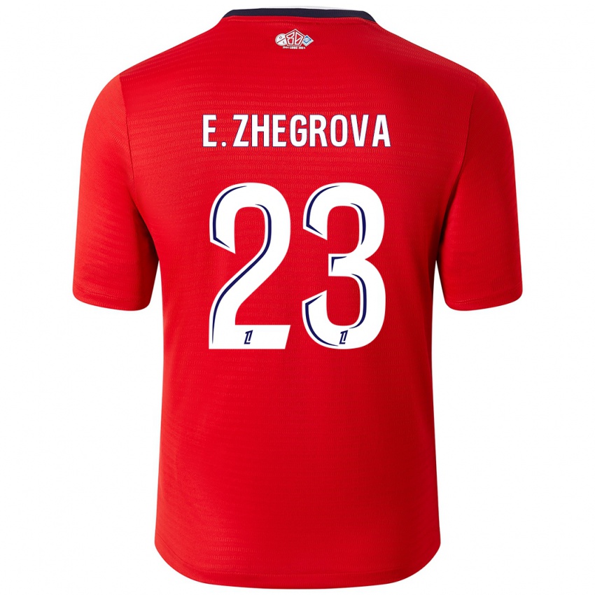 Femme Maillot Edon Zhegrova #23 Rouge Blanc Tenues Domicile 2024/25 T-Shirt Suisse