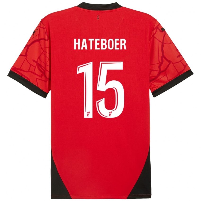 Femme Maillot Hans Hateboer #15 Rouge Noir Tenues Domicile 2024/25 T-Shirt Suisse