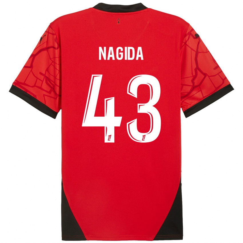 Damen Mahamadou Nagida #43 Rot Schwarz Heimtrikot Trikot 2024/25 T-Shirt Schweiz